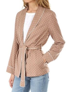 FRAME Smoking Jacket Size S Mauve Polka Dot